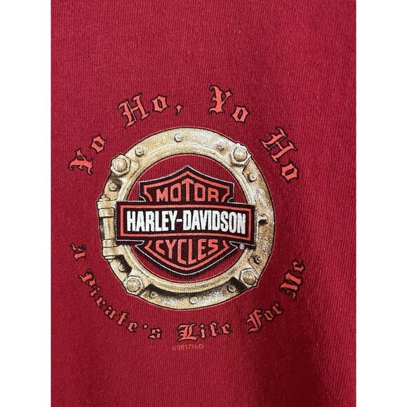 Harley Davidson T Shirt Men's 2xl Red Pirate Biker Double Sided Adult see photos - Picture 5 of 16